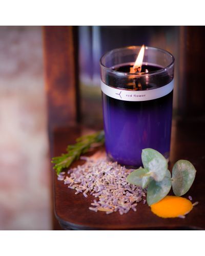 french lavender petal topped candle