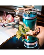 ocean petal topped candle