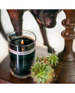 wanderlust petal topped candle